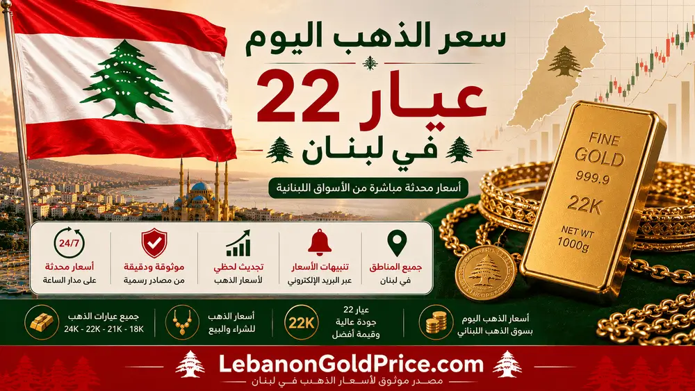 سعر الذهب اليوم عيار 22 في لبنان